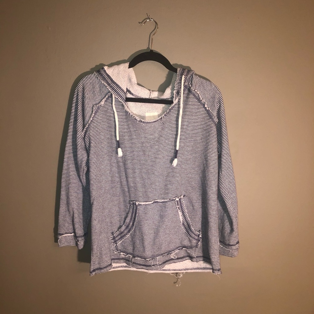 Navy Blue and White striped light weight Pullover